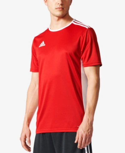 Shop Adidas Originals Adidas Men's Entrada Climalite Soccer Shirt In Power Red/white