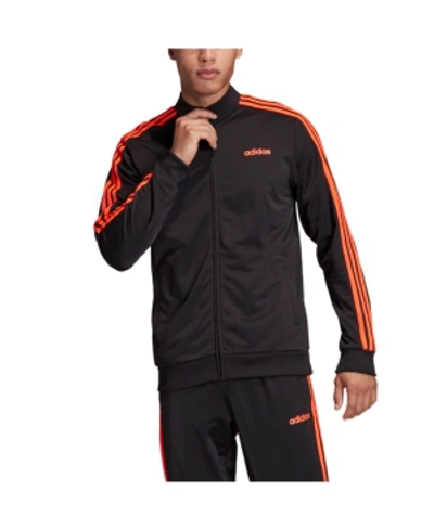 Adidas Originals Adidas Men's Essentials 3-stripes Tricot Track Jacket In  Black/solar Red | ModeSens