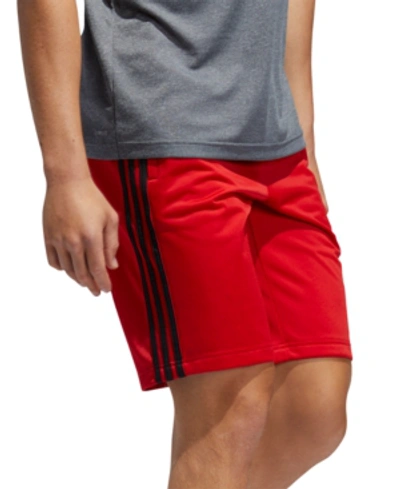 Shop Adidas Originals Adidas Men's Essentials 3-stripes Tricot Shorts In Scarlet/black