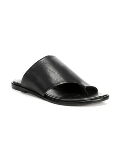 Shop Vince Edris Leather Toe-loop Sandals In Black