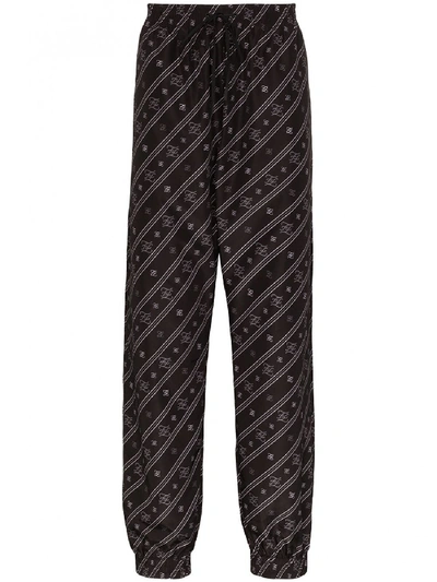Shop Fendi Cotton Trousers In Black