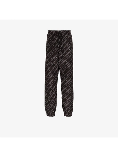 Shop Fendi Cotton Trousers In Black