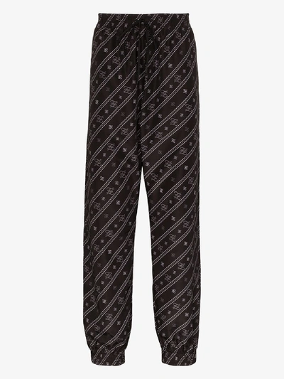 Shop Fendi Cotton Trousers In Black