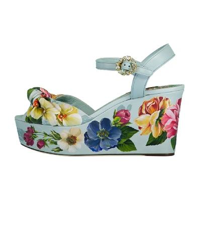 Shop Dolce & Gabbana Floral Printed Platform Wedge