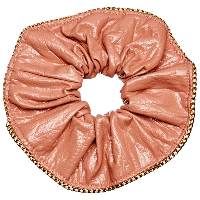 Shop Kitsch X Justine Marjan Patent Scrunchie With Chain Blush