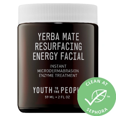 Shop Youth To The People Yerba Mate Resurfacing + Exfoliating Energy Facial With Enzymes + Niacinamide 2.0 oz/ 59 ml
