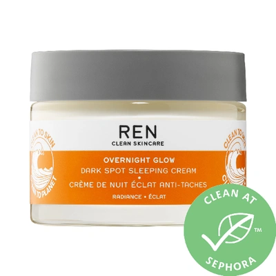 Shop Ren Clean Skincare Overnight Glow Dark Spot Sleeping Cream 1.7 oz/ 50 ml