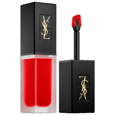 Shop Saint Laurent Tatouage Couture Velvet Cream Matte Liquid Lipstick N201 Rouge Tatouage 0.2 oz/ 6 ml