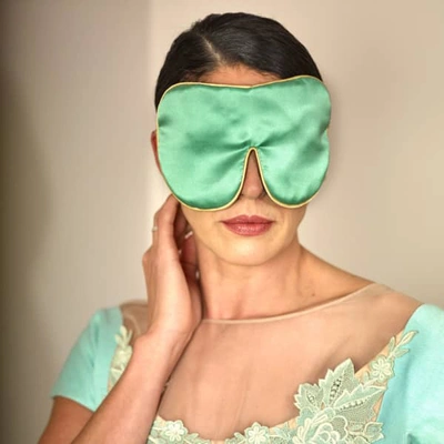 Shop Holistic Silk Pure Mulberry Silk Lavender Eye Mask Jade In Green