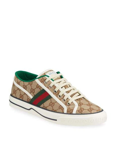 Shop Gucci Men's Tennis 1977 Gg Canvas Sneakers In Beige