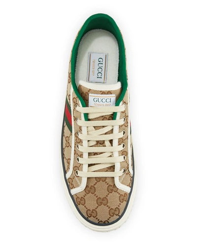 Shop Gucci Men's Tennis 1977 Gg Canvas Sneakers In Beige