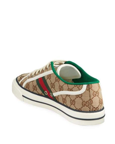 Shop Gucci Men's Tennis 1977 Gg Canvas Sneakers In Beige