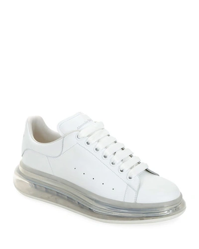 Shop Alexander Mcqueen Men's Oversized Clear-sole Sneakers In White