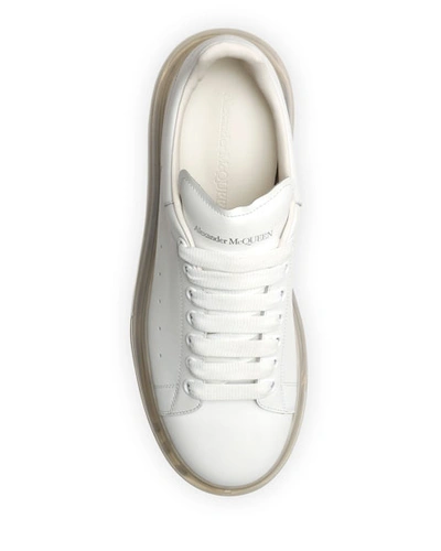 Shop Alexander Mcqueen Men's Oversized Clear-sole Sneakers In White
