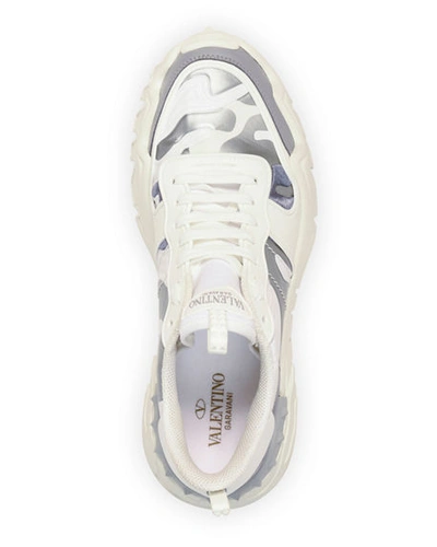 Shop Valentino Men's Rockrunner Plus Camo Sneakers In White