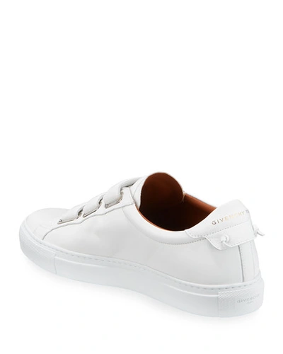 Shop Givenchy Men's Urban Three-strap Tonal Leather Sneakers In White
