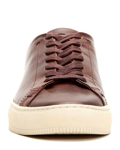 Shop Frye Men's Astor Leather Low-top Sneakers In Brown