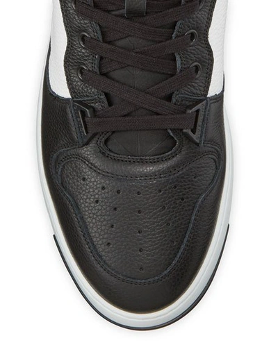 Shop Givenchy Men's Two-tone Leather Basketball Sneakers In Black/white