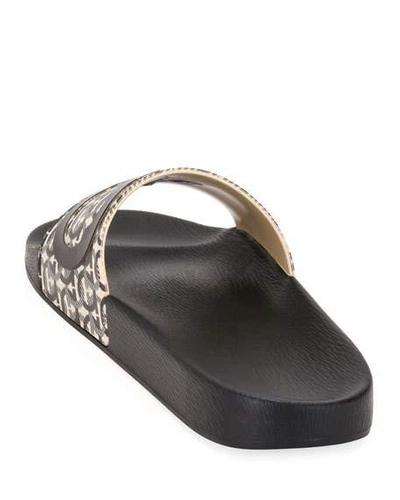 Shop Ferragamo Men's Groove 6 Gancini Slide Sandals In Black