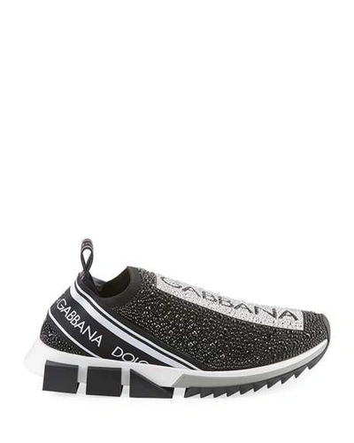 dolce and gabbana sorrento crystal sneakers