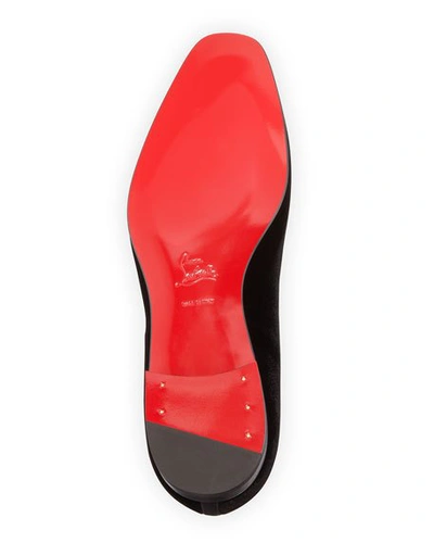 Christian Louboutin Dandelion Flat Loafers In Black Suede In Black