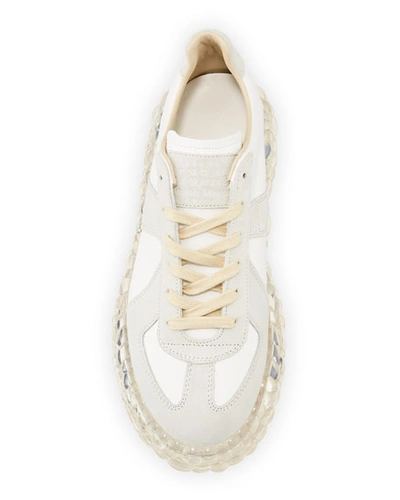 Shop Maison Margiela Men's Replica Caviar Heel Sneakers In Off White