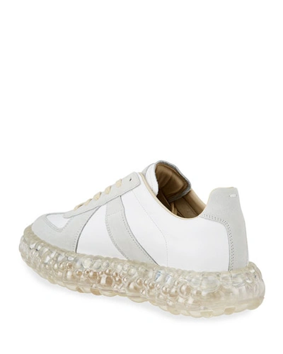 Shop Maison Margiela Men's Replica Caviar Heel Sneakers In Off White