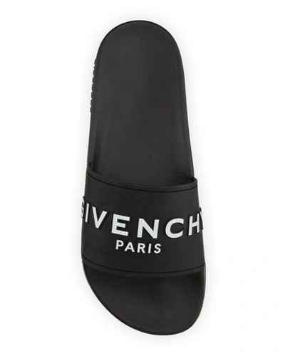 Shop Givenchy Men's Logo Pool Slide Sandals In Black