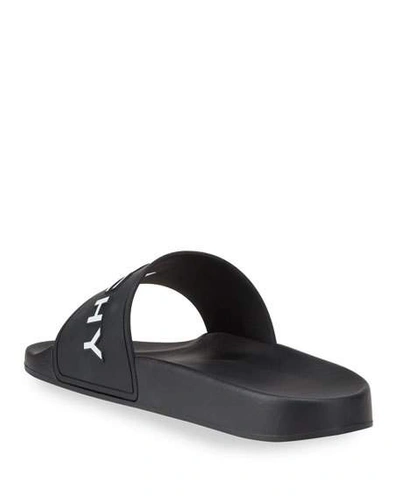 Shop Givenchy Men's Logo Pool Slide Sandals In Black