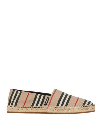 Shop Burberry Men's Alport Icon Stripe Espadrilles In Beige