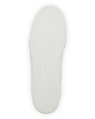 Shop Versace Men's Retro Logo Leather Sneakers In White