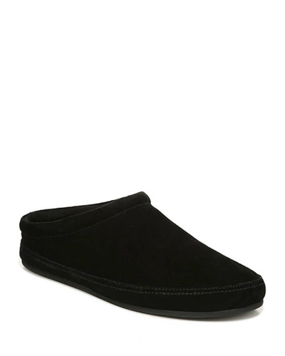Shop Vince Men's Howell Solid Suede Slippers In Black