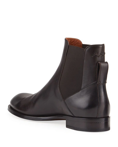 Shop Ermenegildo Zegna Men's Leather Chelsea Boots In Brown