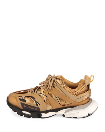 Shop Balenciaga Men's Track Sneakers In Gold