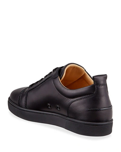 Christian Louboutin Louis Junior Suede And Leather-trimmed Ripstop Sneakers In Black
