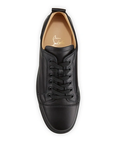 Christian Louboutin Louis Junior Suede And Leather-trimmed Ripstop Sneakers In Black