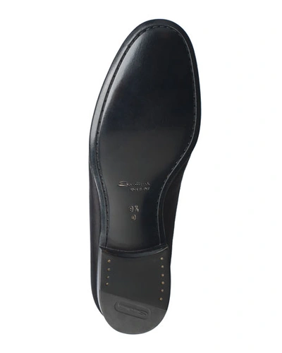 Shop Santoni Men's Lana Grosgrain Loafers In Black
