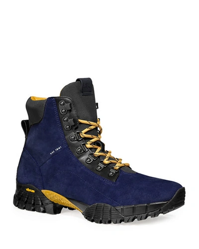 Shop Coach Men's Hybrid Urban Suede Hiking Boots In Blue