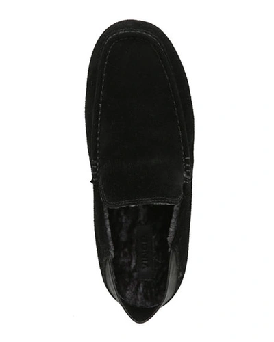 Shop Vince Men's Gino Suede Leather Loafers In Black