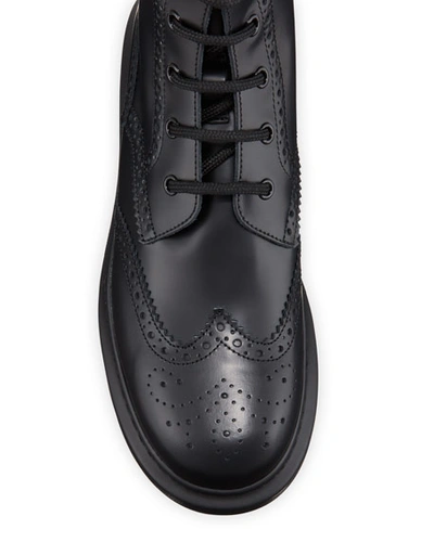 Shop Alexander Mcqueen Men's Brogue Lace-up Boot Sneakers In Black