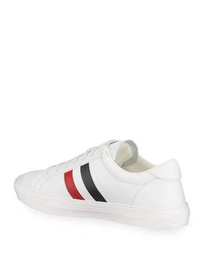 Shop Moncler Men's Monaco Caged Logo Sneakers In White