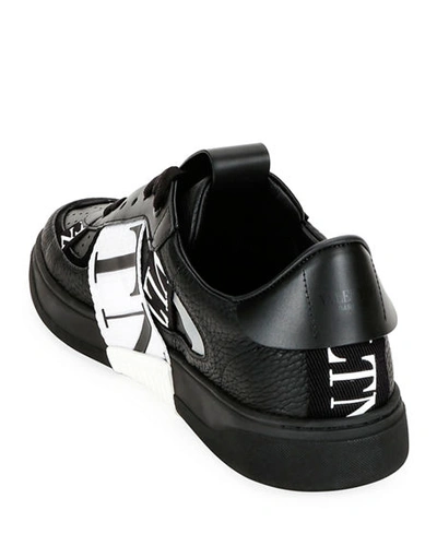 Shop Valentino Men's Vltn Low-top Sneakers In Black/white