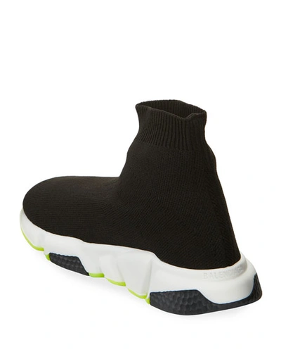 Shop Balenciaga Speed Sock Sneakers With Tricolor Sole, Toddler/kids In Black