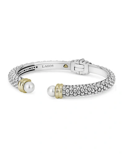 Shop Lagos Luna Pearl 2-tone Cuff Bracelet