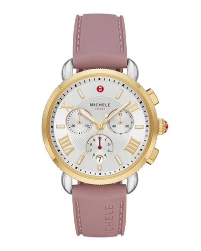 Shop Michele Sporty Sail 18k Gold Watch In Pink