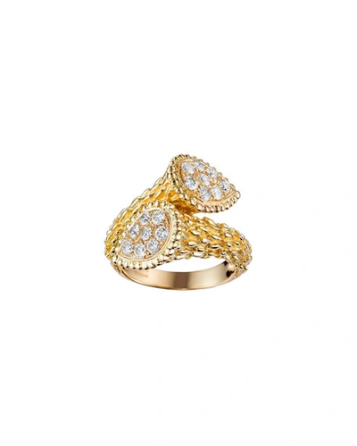 Shop Boucheron Serpent Boheme 18k Gold Diamond Bypass Ring