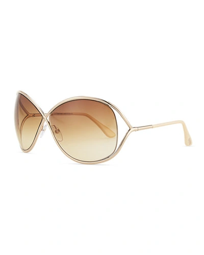 Shop Tom Ford Miranda Sunglasses In Rosegold