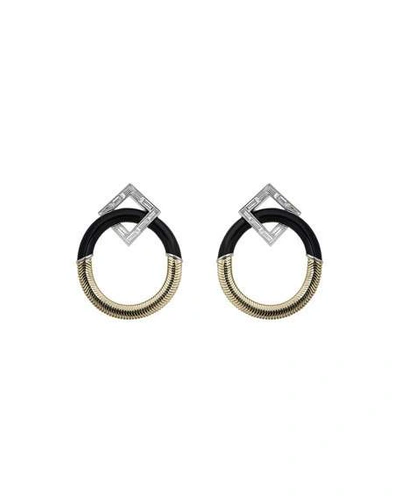 Shop Nikos Koulis Feelings 18k Diamond Front-facing Hoop Earrings
