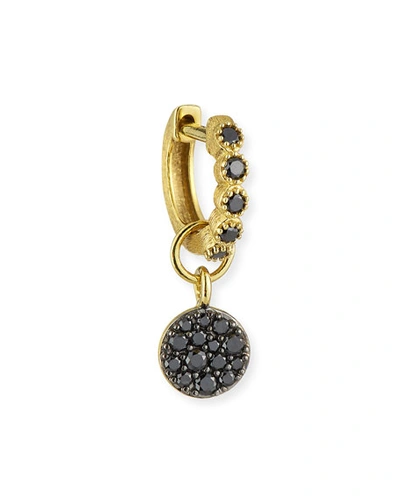 Shop Jude Frances 18k Petite Pave Black Diamond Circle Earring Charm, Single In Gold