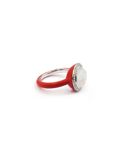 Shop Ippolita Lollipop Carnevale Ring In Sterling Silver With Mother-of-pearl Doublets And Ceramic In Red